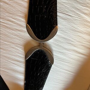Lane Bryant Black Belt with Silver Accents